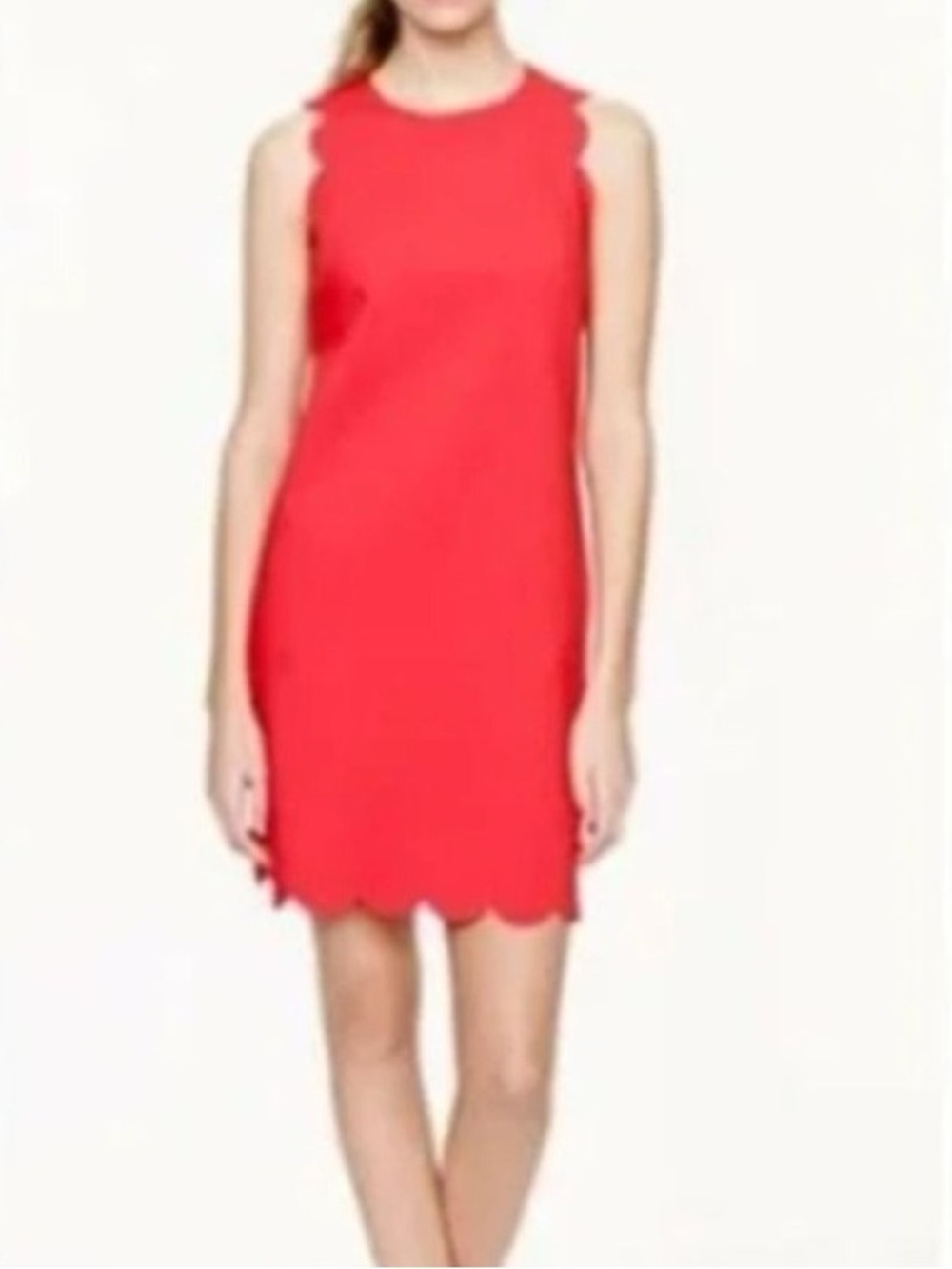 J. Crew Vibrant Red Mini Dress with Scallop Detail
